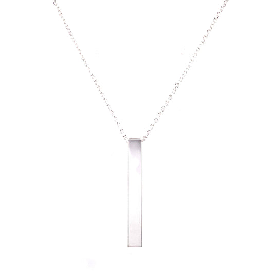 Sterling Silver 3D Bar Pendant SPD251C0