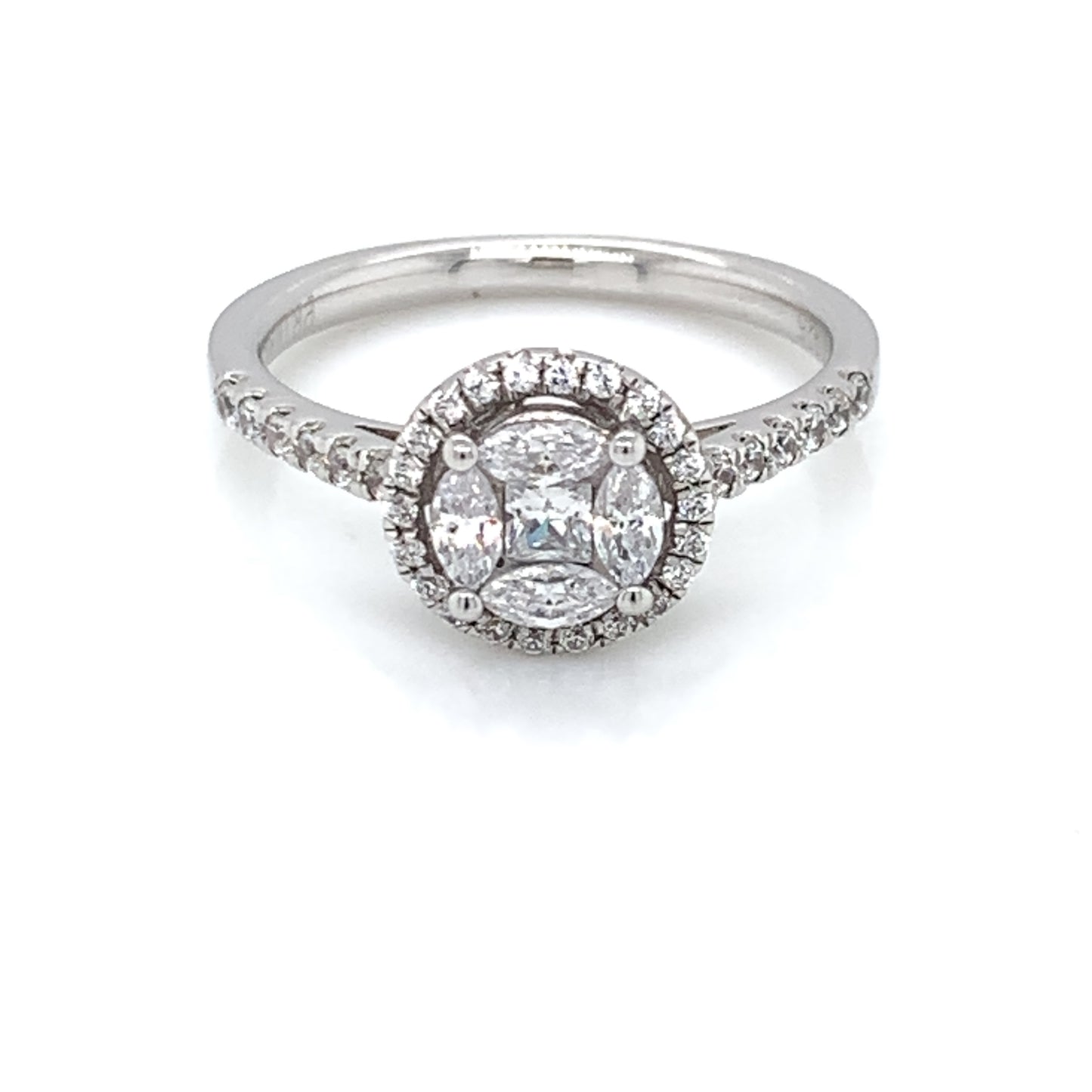 Sterling Silver CZ Halo Ring