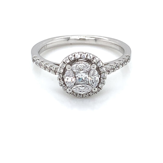 Sterling Silver CZ Halo Ring SPRF338