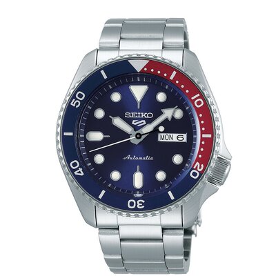 SEIKO 5 AUTOMATIC BLUE DIAL STAINLESS STEEL BRACELET WATCH