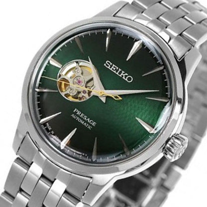 SEIKO SEIKO PRESAGE AUTOMATIC OPEN HEART COCKTAIL GREEN DIAL BRACELET WATCH