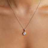 Sterling Silver Gold Plated Classic Solitaire Pendant