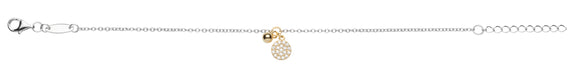 SILVER  SWEET GLAM GOLD PLATED CZ DISC BRACELET