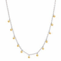 Sterling Silver Gold Plated Petite Bead Necklace