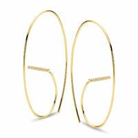 Silver Gold Plated Curvy Glam Hoop Earrings ST1749