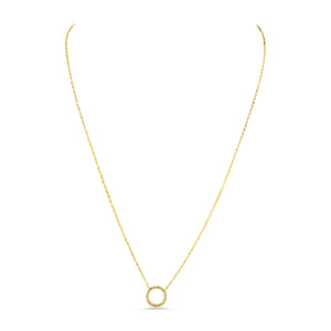 Sterling Silver Gold Plated Pretty Twist Circle Necklace