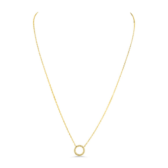 Sterling Silver Gold Plated Pretty Twist Circle Necklace