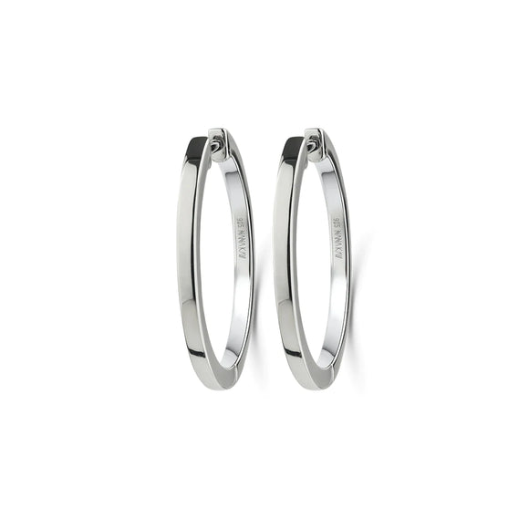 Silver 25mm Square Hoop Earrings