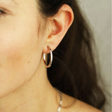 Silver 25mm Square Hoop Earrings