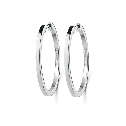 Silver 30mm Square Hoop Earrings