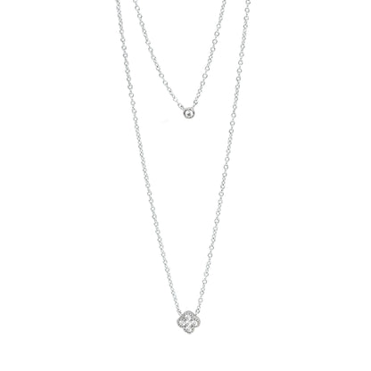 Sterling Silver Layered Delicate CZ Necklace