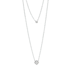 Sterling Silver Layered Delicate CZ Necklace