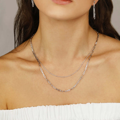 VIVID CHAINS NECKLACE DUO SILVER ST1954