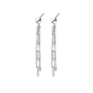 VIVID CHAINS EAR STUDS DUO SILVER ST1957