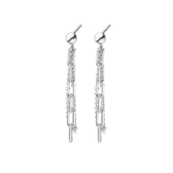 VIVID CHAINS EAR STUDS DUO SILVER ST1957