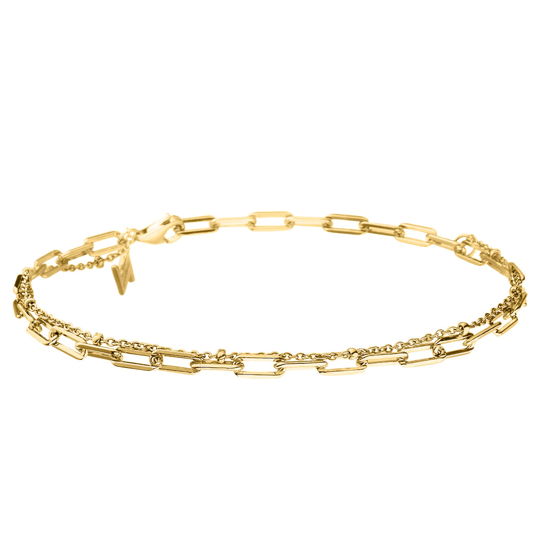 SILVER GOLD PLATED VIVID CHAINS BRACELET SPLIT