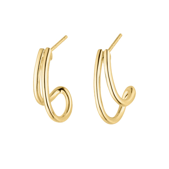 Silver Gold Plated Double Hoop Earrings