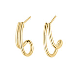 Silver Gold Plated Double Hoop Earrings ST2003
