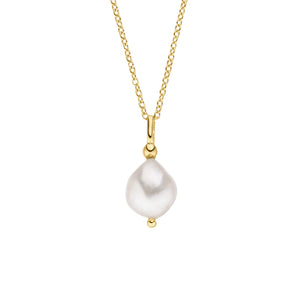 Silver Gold Plated Baroque Flair Pearl Pendant