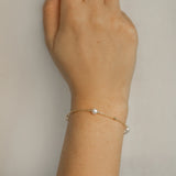 Silver Gold Plated Baroque Flair Pearl Bracelet