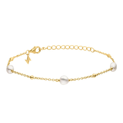 Silver Gold Plated Baroque Flair Pearl Bracelet