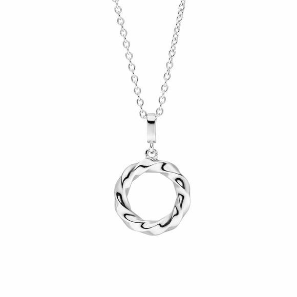 Sterling Silver Twisted Circle Necklace Small