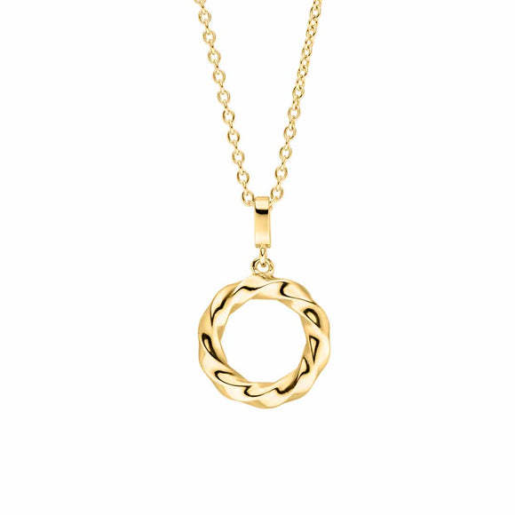 Sterling Silver Gold-plated Twisted Circle Necklace Small ST2035