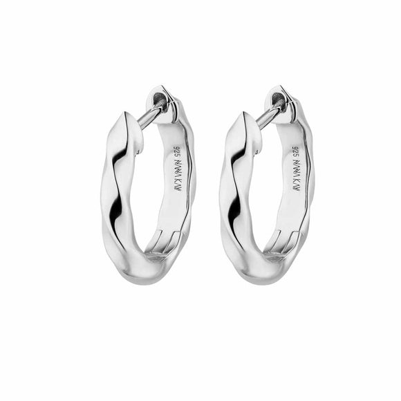 Silver Classic Twisted Hoop Earrings Small