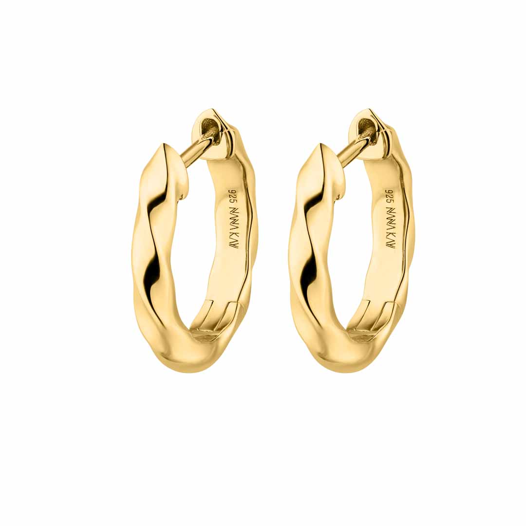 Silver Gold-plated Classic Twisted Hoop Earrings Small ST2037