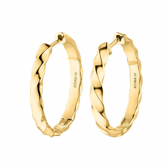 Silver Gold-plated Classic Twisted Hoop Earrings Large ST2039