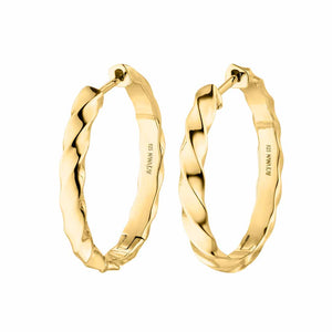Silver Gold-plated Classic Twisted Hoop Earrings Large ST2039