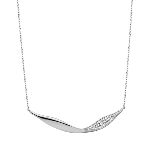 Sterling Silver CZ Wave Necklace