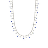 Sterling Silver Tiny Gems Necklace Blue