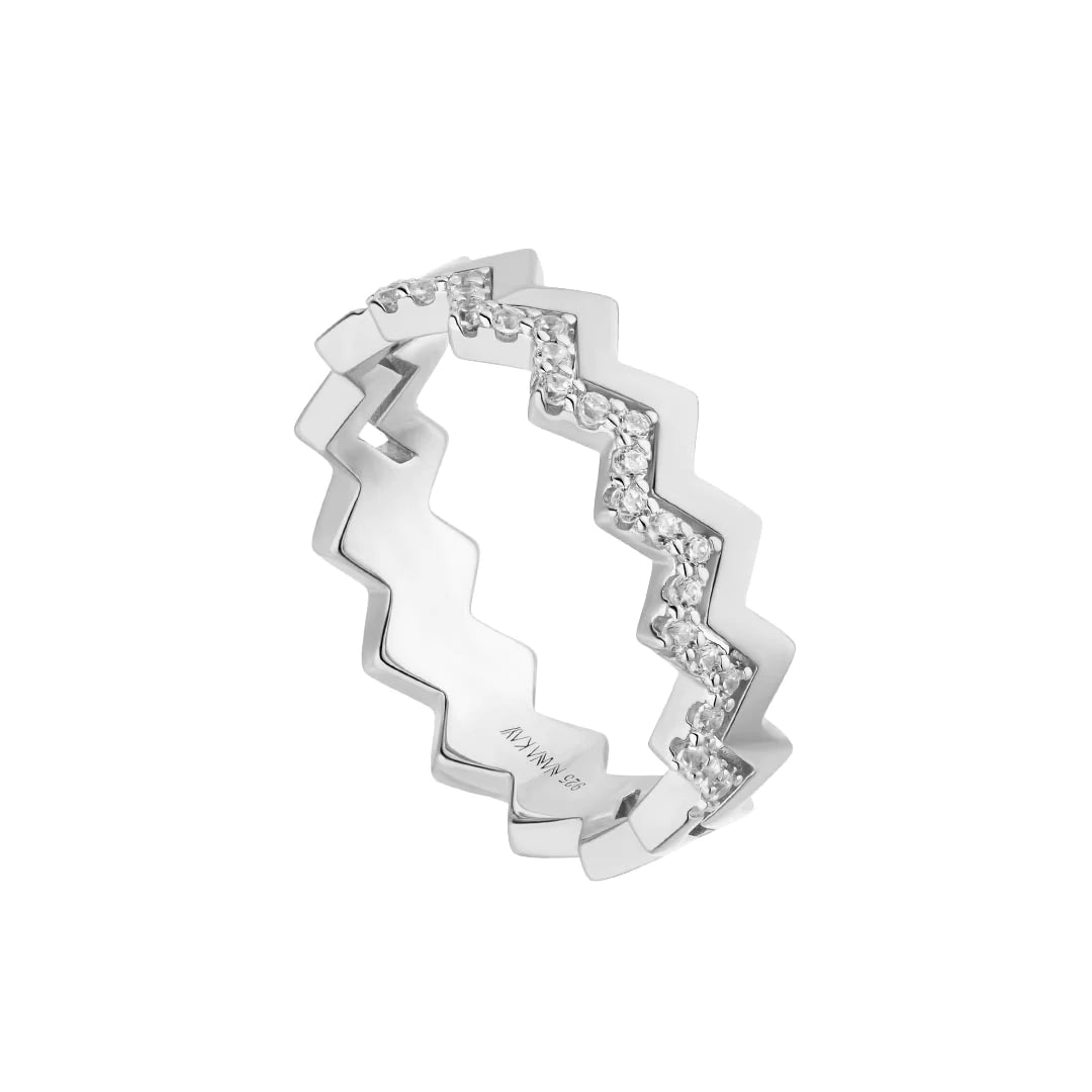 Silver Glam Rebel CZ Ring