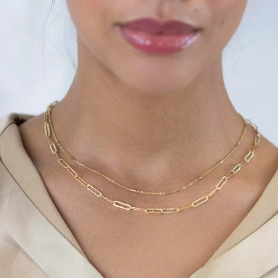 Sterling Silver Gold Plated Vivid Layer Chain Necklace