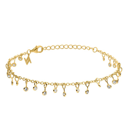 Sterling Silver Gold Plated Tiny Gems  Bracelet