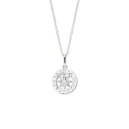 Sterling Silver Compass Necklace