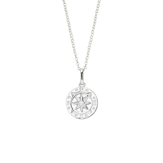 Sterling Silver Compass Necklace