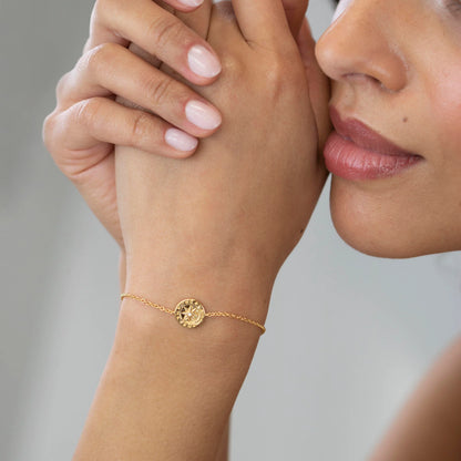 Sterling Silver Gold Plated Compass Bracelet