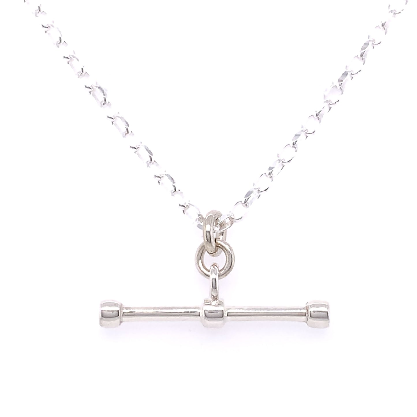 Sterling Silver 18 inch T-Bar Necklace STB2