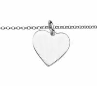 Sterling Silver Heart Disc Bracelet