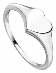 Sterling Silver Heart Shaped Signet Ring