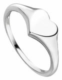 Sterling Silver Heart Shaped Signet Ring