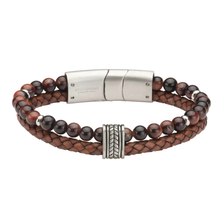 Steelwear  Madrid Men's Leather Bracelet Brown SW-590