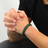 Steelwear  Miami Men's Leather Bracelet Black Green SW-833