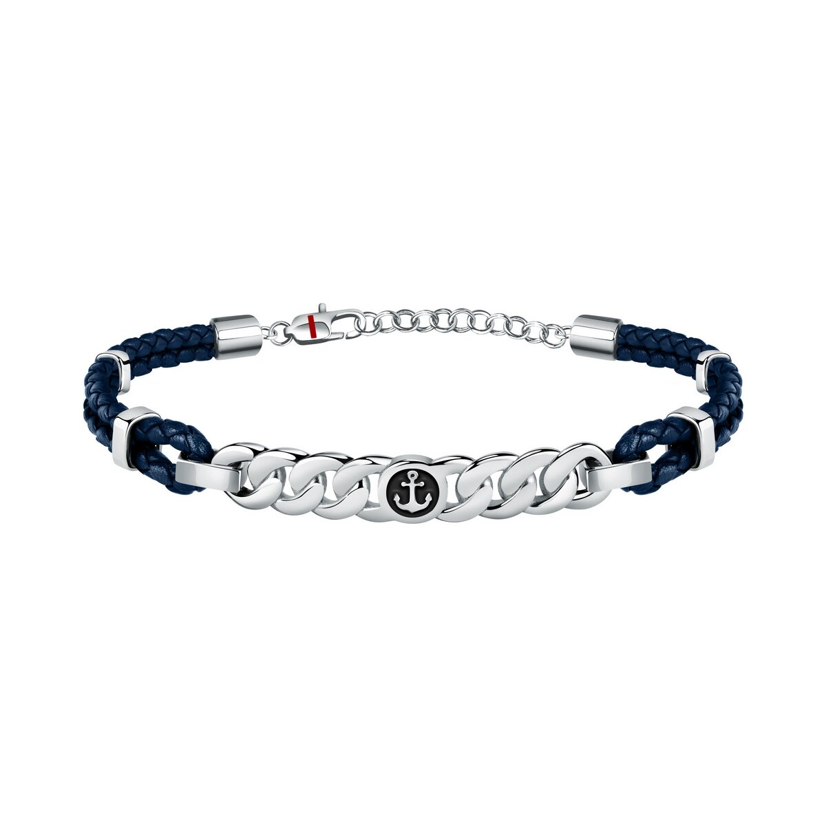 SECTOR BANDY BRACELET BLUE LEATHER & ANCHOR SYMBOL 23CM