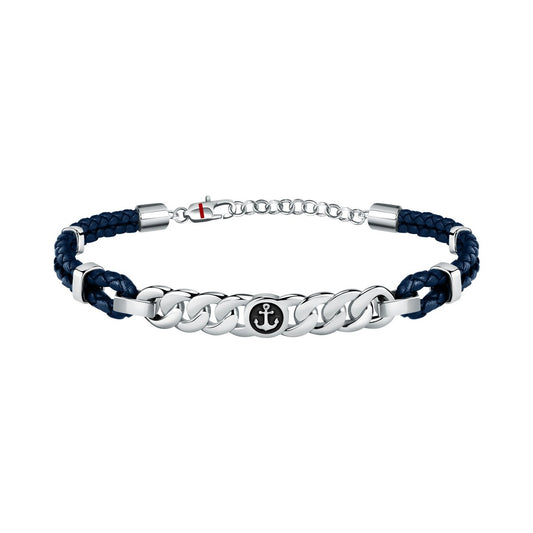 SECTOR BANDY BRACELET BLUE LEATHER & ANCHOR SYMBOL 23CM