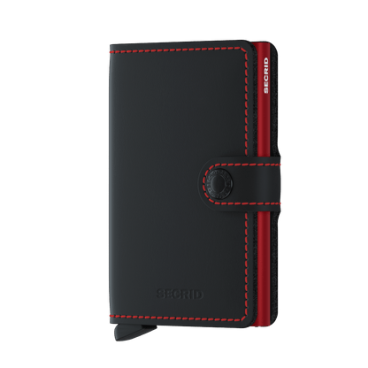 Secrid Miniwallet Matte Black & Red Leather