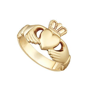 9ct Gold Heavy Ladies Claddagh Ring