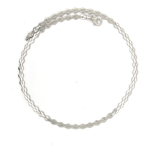 Sterling Silver Italian Diamond Link Necklace